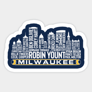 Milwaukee Baseball Team All Time Legends, Milwaukee City Skyline Sticker